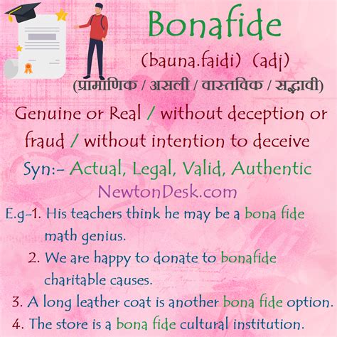 BONAFIDE Meaning in English .